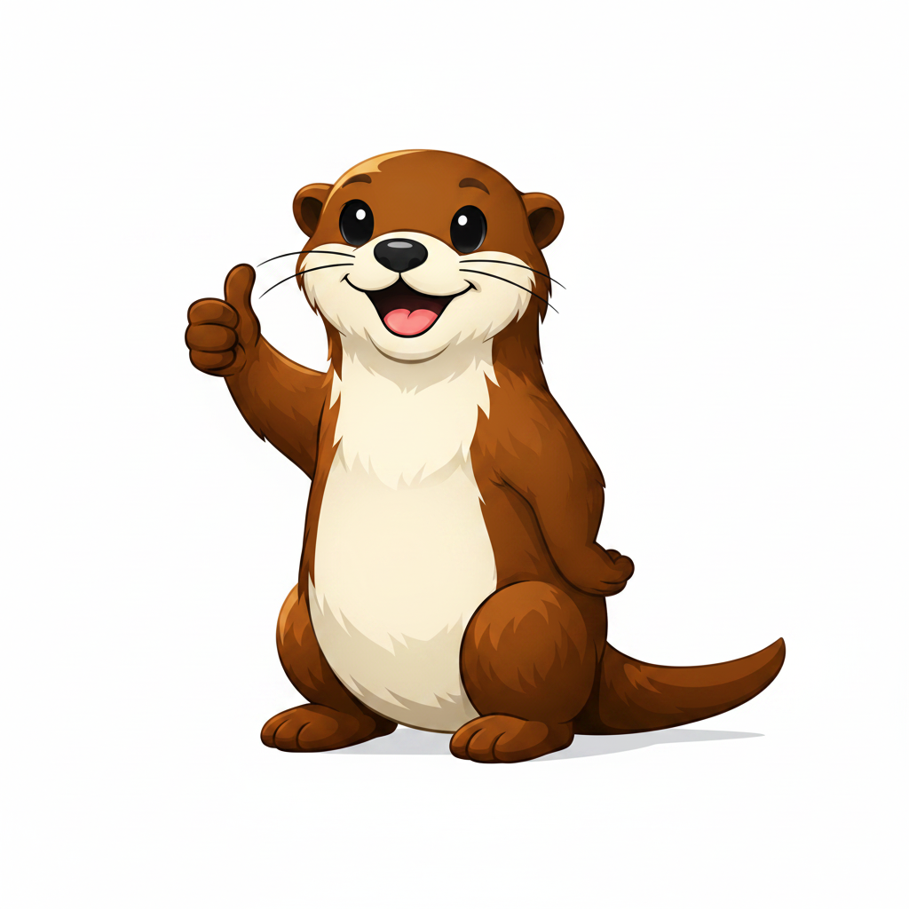 Tarka the otter giving a thumbs up